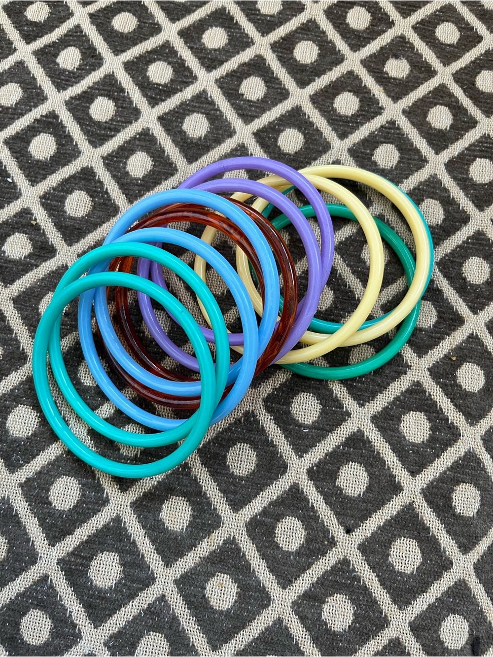 Set of Colorful Plastic Bangle Bracelets